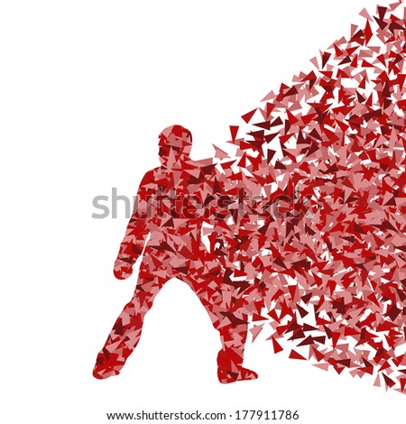 Active taekwondo martial arts fighters combat fighting and kicking sport silhouette vector background concept