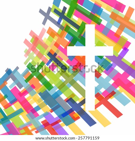 Christianity religion cross concept abstract background, vector illustration