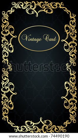 stock vector Vintage wedding card frame