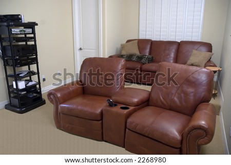 seating arrangement for home theater for big screen viewing
