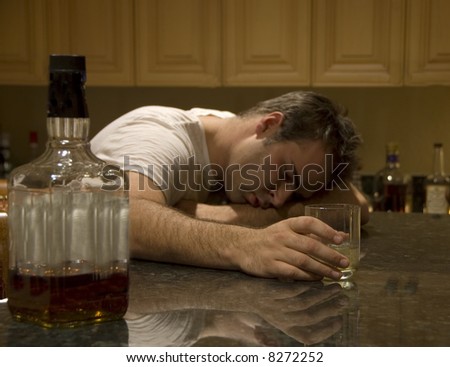 young man passed out from alcohol
