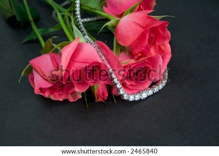 Sweetheart roses and diamonds