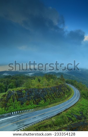 Road curve in Chiangmai, Thailand