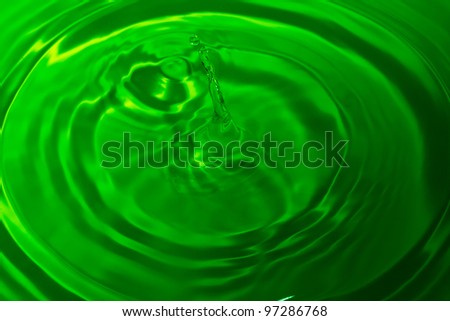 Green water drop splash