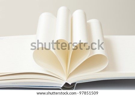 Book curve to two heart shapes