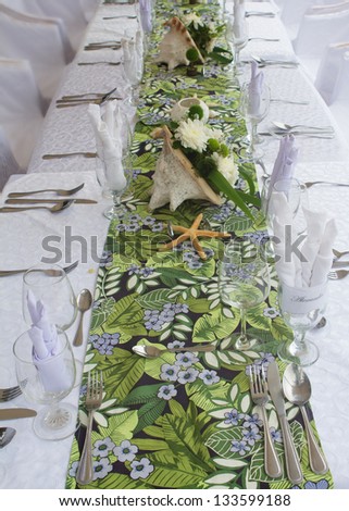 gorgeous wedding table setting for fine dining at outdoors