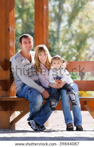 happy family on natural background