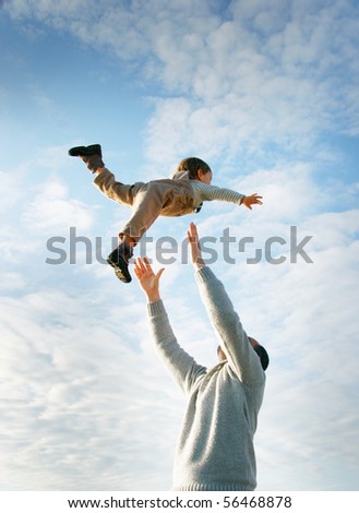 happy father. stock photo : happy father and