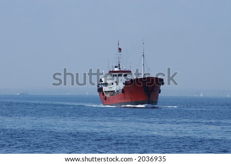 huge sea ship on sea of marmara