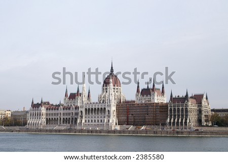 Hungary parliament house and Danube river