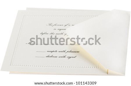 Rsvp Card And Envelope For A Formal Event Stock Photo 101143309
