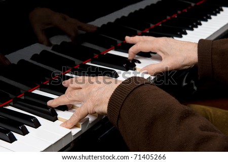 Senior playing the piano