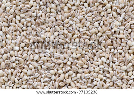 Close up of organic pearled barley background