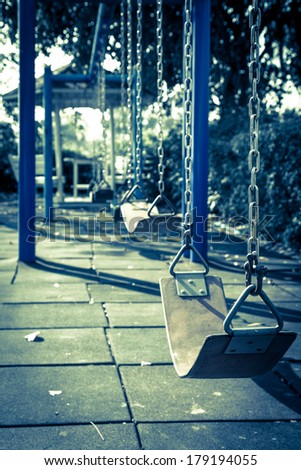 Swing in the garden vintage color style