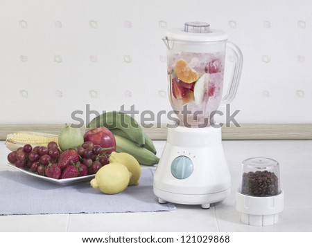 The electric blender for make fruit juice or smoothie