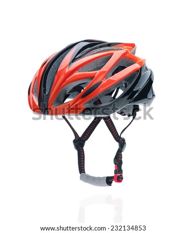 Bicycle mountain bike safety helmet isolated on white