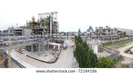The panorama view of the petrochemical industrial estate from the higher view