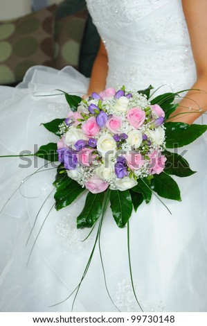 Brides flowers held by bride look vibrant