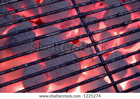 hot charcoal barbecue grill