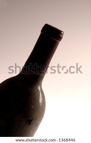 wine bottles dusty on shadow background