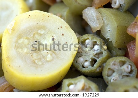 yellow squash okra vegetable mix