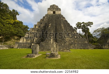 temple #I tikal guatemala temple of the great jaguar in the great plaza horizontal
