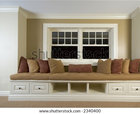 custom built in bench with window details mansion residence