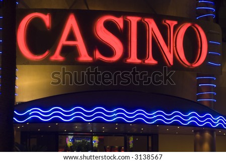 casino neon sign at hotel night dominican republic