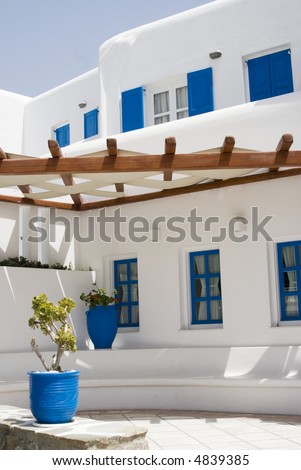 typical architecture greek islands cyclades hotel mykonos