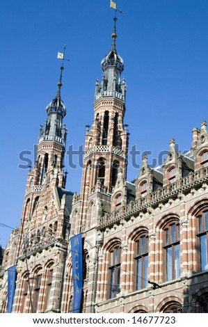 editorial magna plaza shopping mall amsterdam holland neo-gothic architecture former central post office built 1908