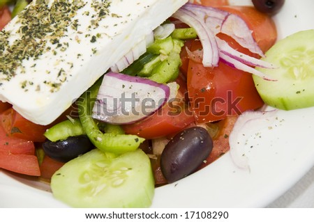 greek salad in a greek island taverna