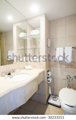 bathroom with scale in luxury hotel in managua nicaragua central america