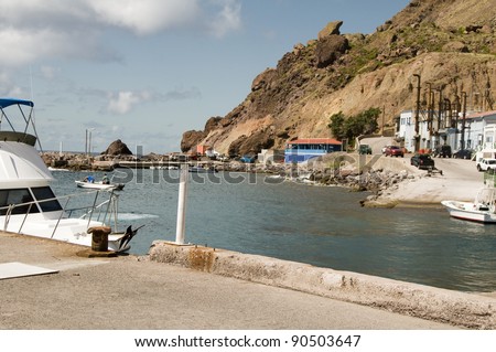 the port at Fort Bay Harbor The Bottom  Saba Dutch Netherlands  Antilles