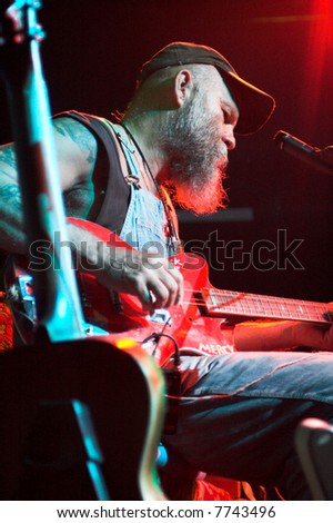 Seasick Steve playing at Thekla Social, Bristol on the 17th April 2007, as part of his sell out UK tour 2007 to promote his debut solo album \