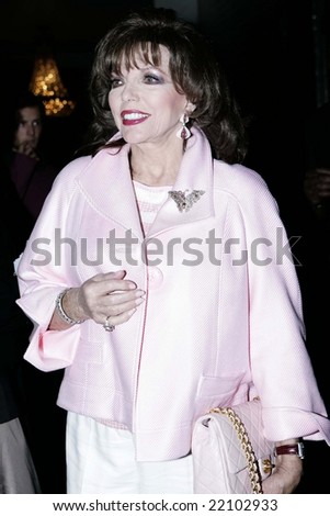 LONDON - 22 APRIL: JOAN COLLINS Gone With The Wind press night party, Waldorf Hotel, Aldwych, London, England. April 22nd, 2008