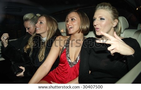 LONDON - 18 DECEMBER AM: Chantell Hayes and friends drive off after a night in Chinawhite a club in Central London, morning of 18th December 2008.