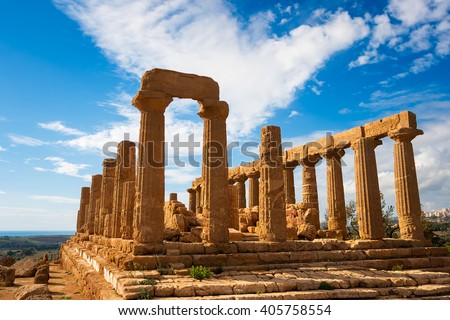 Greek Temple in Agrigento, Sicily, Italy