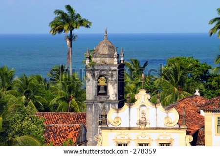 View from Olinda/Recife city and bay. This picture shows perfectly what this city is all about: old buildings, lots of green and a beautiful sea behind.