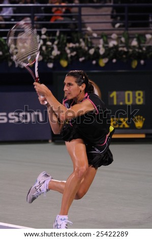 DUBAI - FEBRUARY 21: Virginie Razzano , runner up, in action the Barclays Dubai Tennis Championships on Feb. 21, 2009.