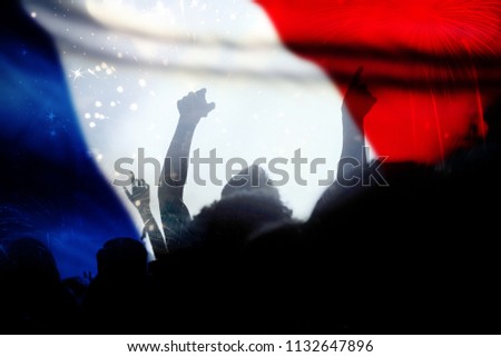 victory for france - football supporters celebrating