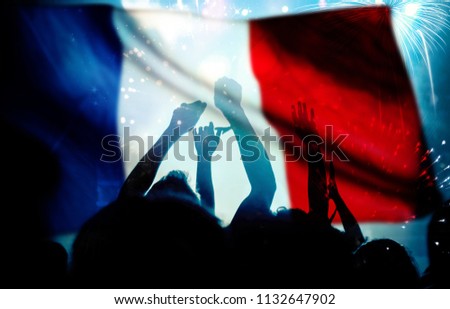 victory for france - football supporters celebrating