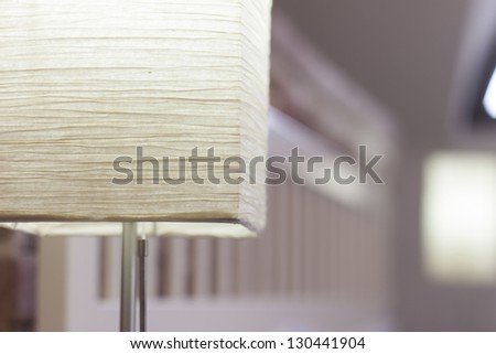 Close up on lamp in hotel room
