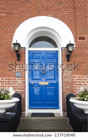 Typical English town house door