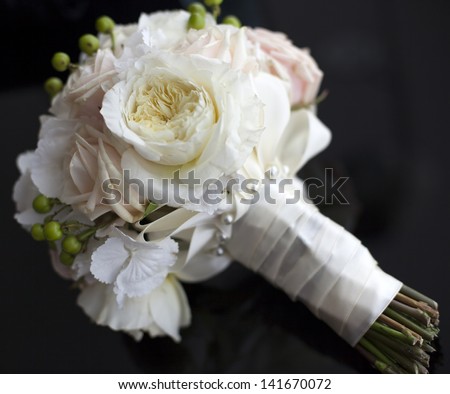 Beautiful white wedding bouquet