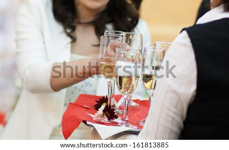A toast to newlyweds at the wedding