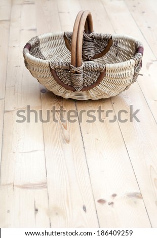 Empty basket on wooden background