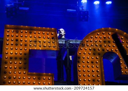 BONTIDA - JUNE 21: Dj Shiver performs live the set named Modern Disco at the main stage of the Electric Castle Festival on June 21, 2014 in the Banffy castle in Bontida, Romania