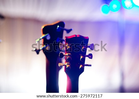 Guitars on stage before concert