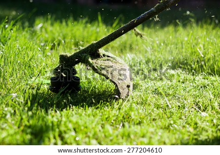 Mowing a lawn with a lawn mower