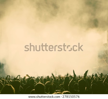 Crowd at concert - retro style photograph